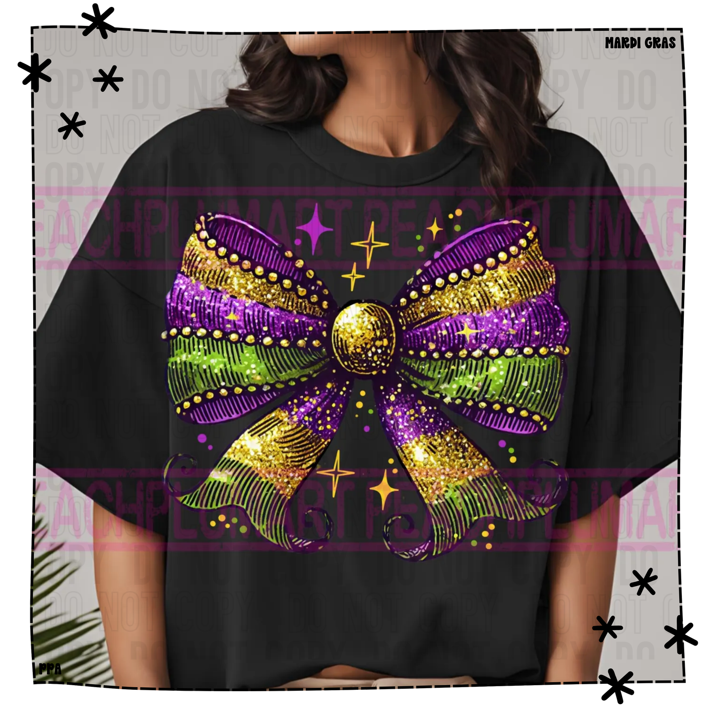 King Cake Bow | Mardi Gras Tee & Sweatshirt