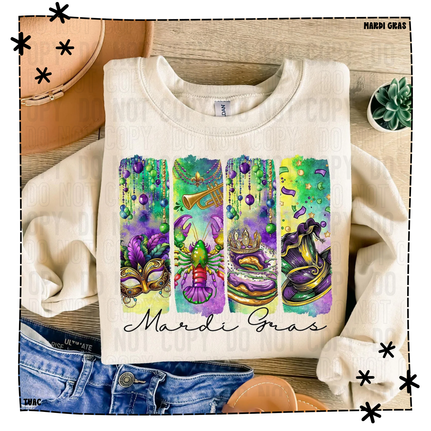 Mardi Gras Vertical Art Panel Tee | Mardi Gras Tee & Sweatshirt