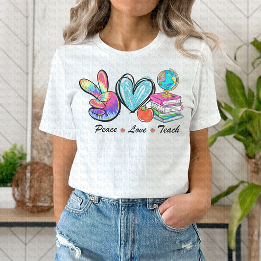 Peace Love Teach Graphic Tee