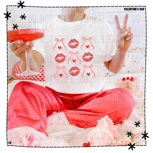Valentine Collection - Lips and Bows Grid Shirt & Sweatshirt