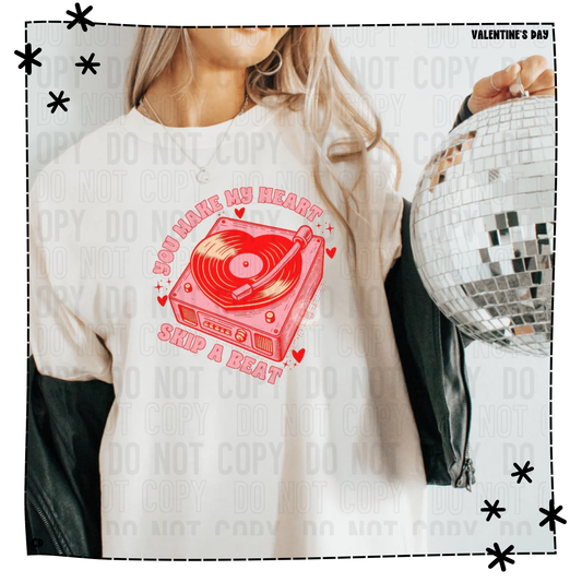 Valentine Collection -Heart Record Player Shirt & Sweatshirt