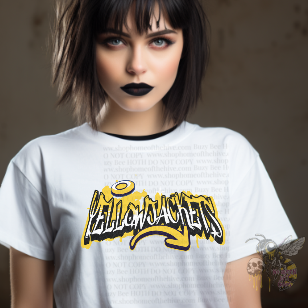 Yellow Jackets Graffiti Graphic Tee