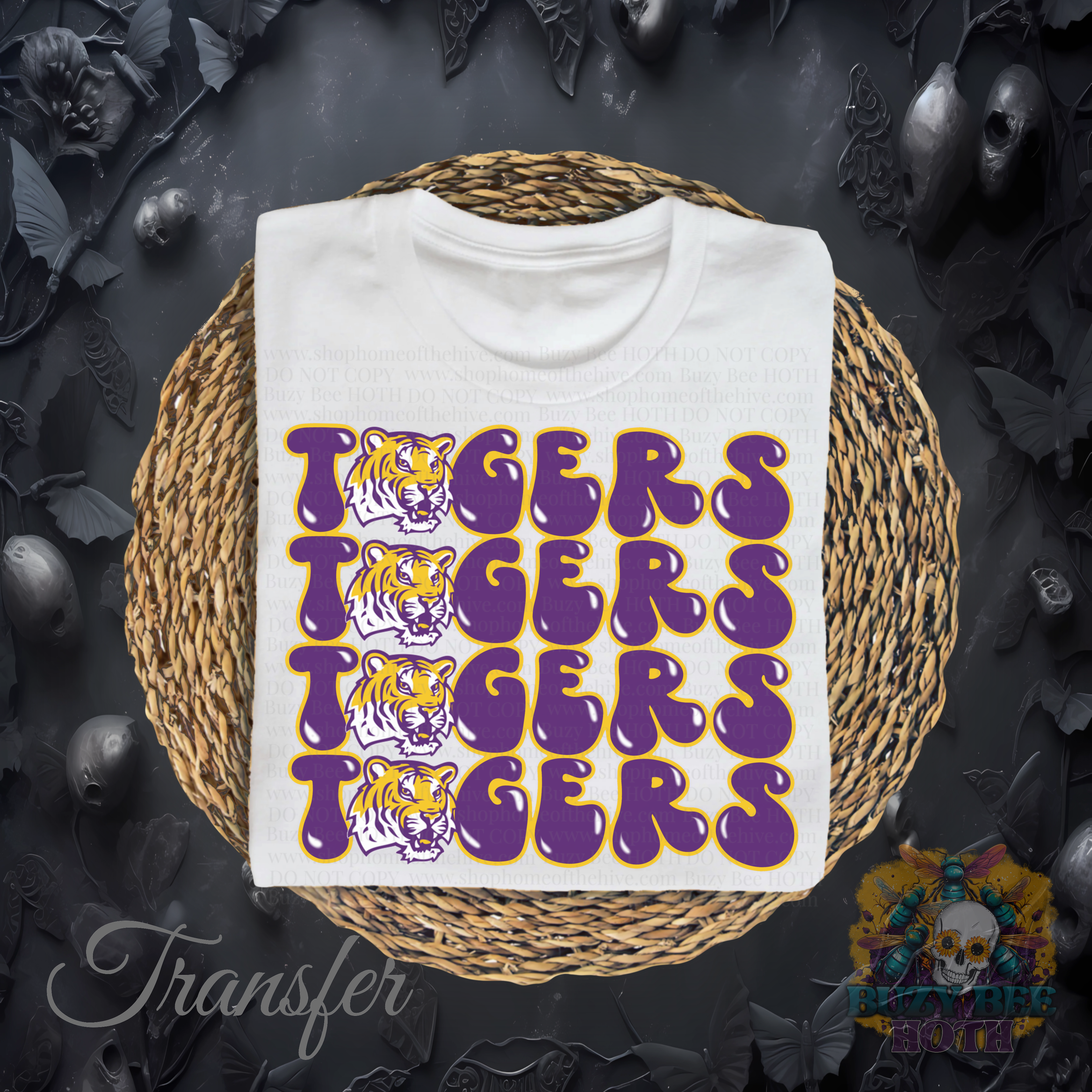 Tigers Stacked w/logo transfer