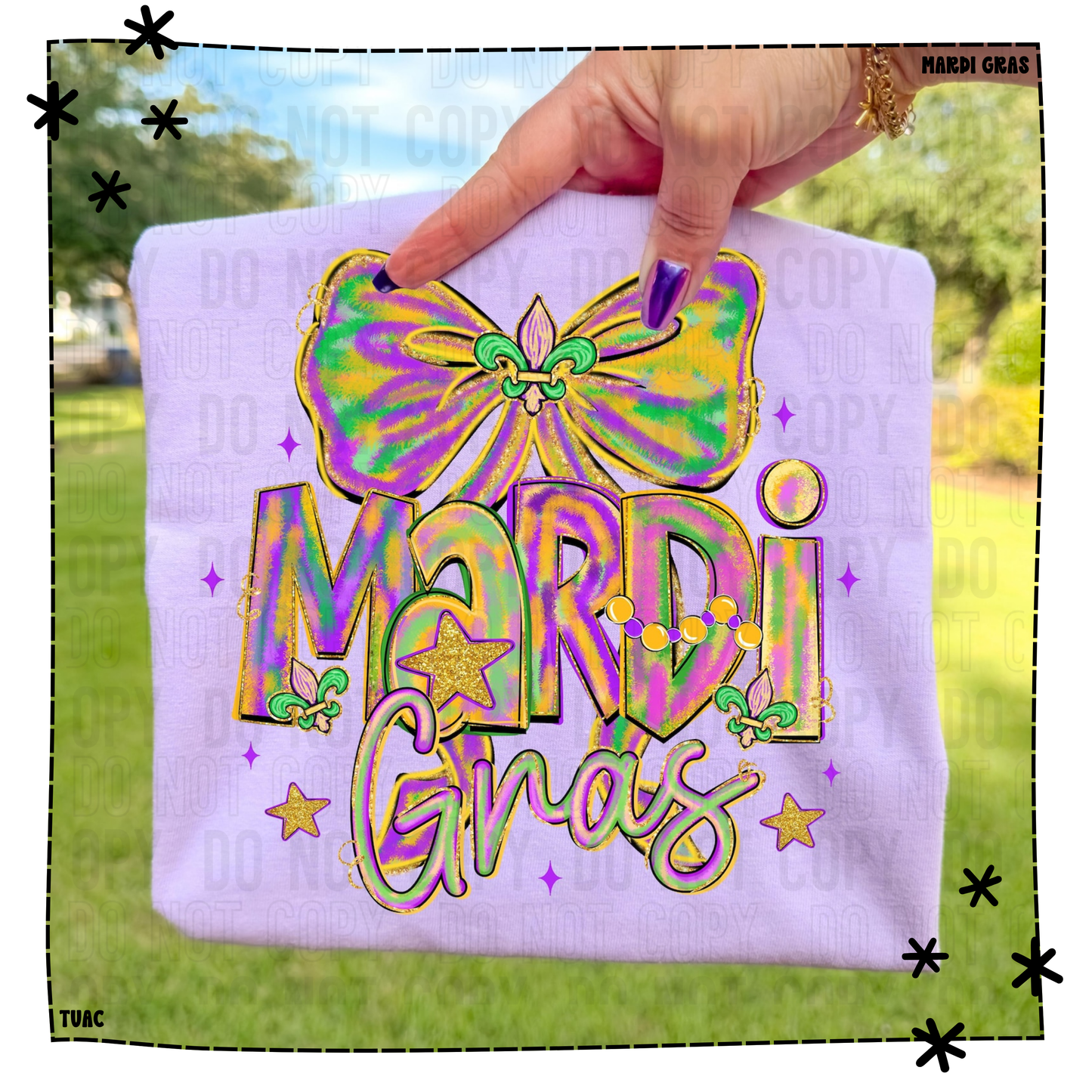 Mardi Gras Watercolor Bow | Mardi Gras Tee & Sweatshirt
